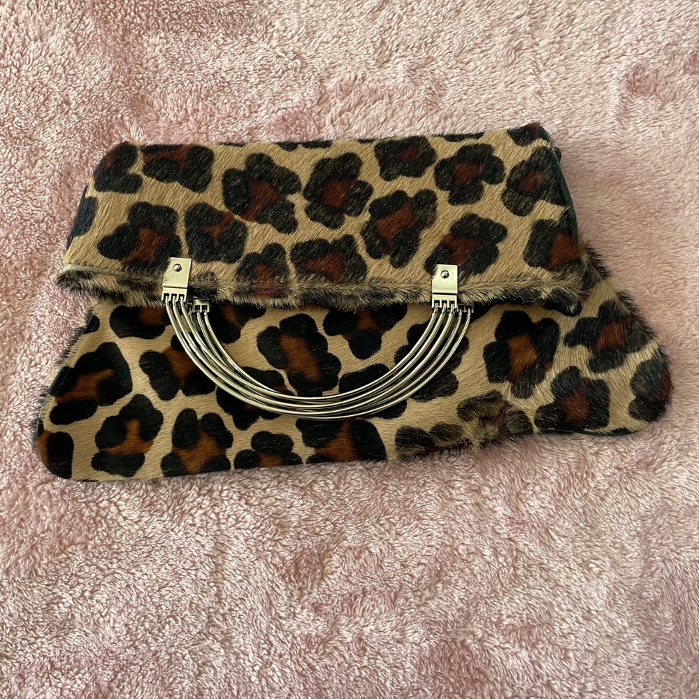Franchi Collection Vintage animal print fur Clutch